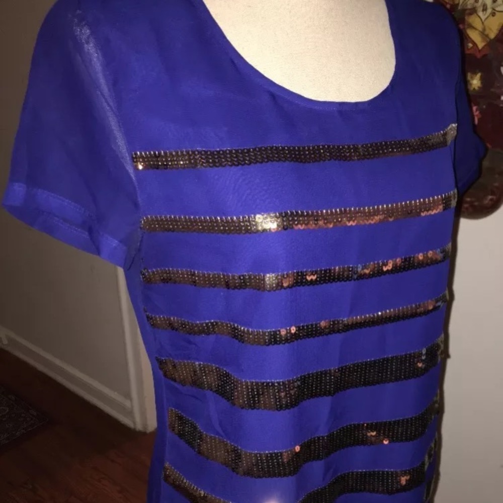 💰3/$24 Jennifer Lopez Sequin Blue Top
